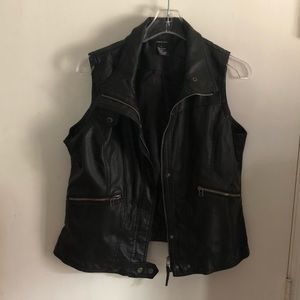 Faux leather vest